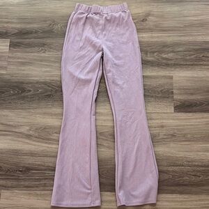Women’s Purple Ribbed Flare Pants